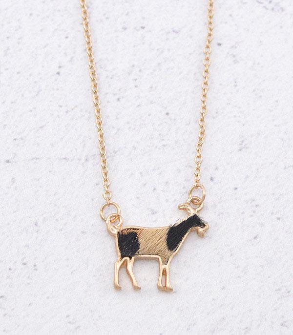 NECKLACES :: CHAIN WITH PENDANT :: Wholesale Farm Animal Goat Cowhide Necklace