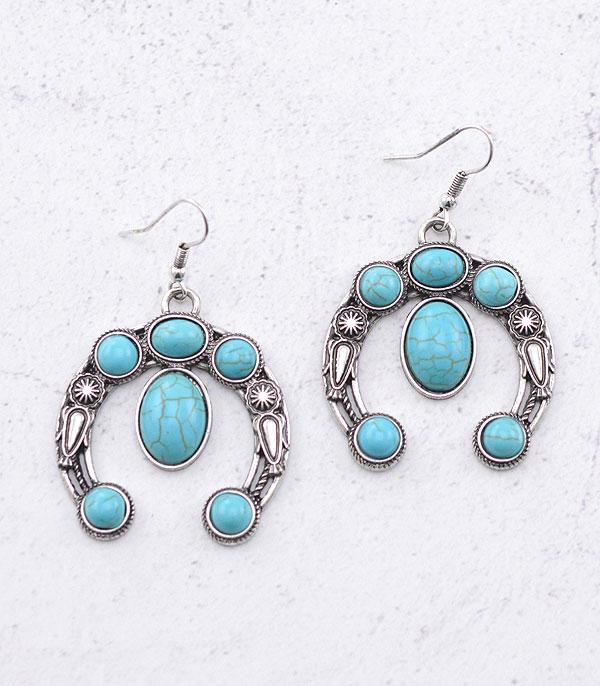 EARRINGS :: WESTERN SQUASH BLOSSOM EARRINGS :: Wholesale Turquoise Squash Blossom Earrings