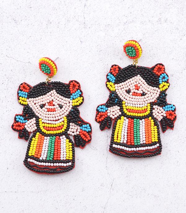 EARRINGS :: TRENDY EARRINGS :: Wholesale Seed Bead Cinco De Mayo Earrings