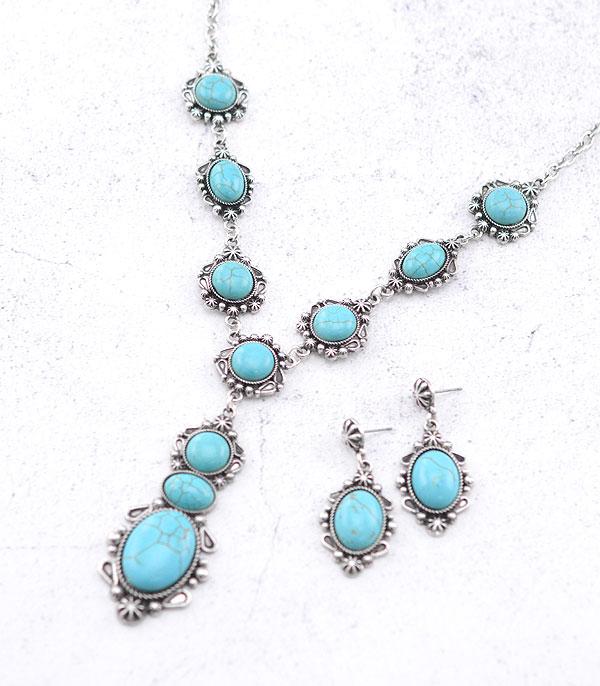 New Arrival :: wholesale Western Semi Stone Turquoise Y Necklace