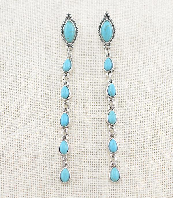 WHAT'S NEW :: Wholesale Western Turquoise Long Drop Earrings