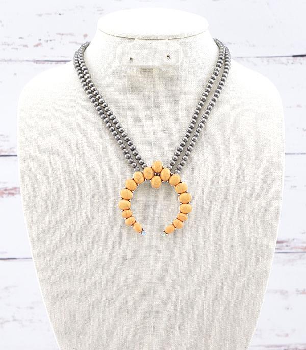 NECKLACES :: WESTERN SQUASH BLOSSOM NECKLACES :: Wholesale Semi Stone Squash Blossom Necklace