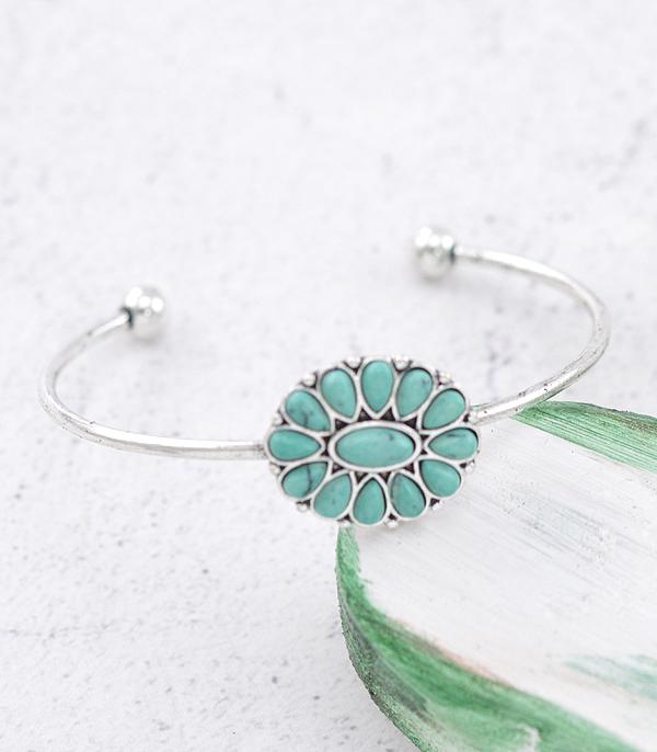 <font color=Turquoise>TURQUOISE JEWELRY</font> :: Wholesale Western Dainty Stone Cuff Bracelet