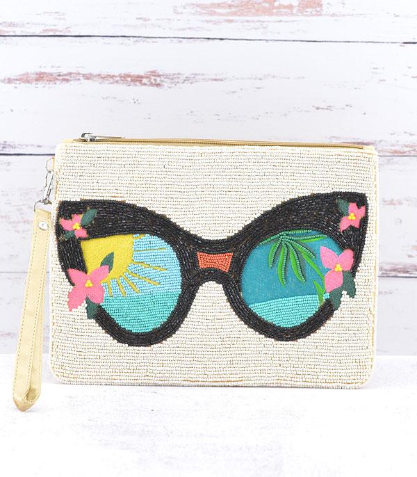 <font color=black>SALE ITEMS</font> :: HANDBAGS | TRAVEL :: Wholesale Seed Bead Beach Sunglasses Clutch