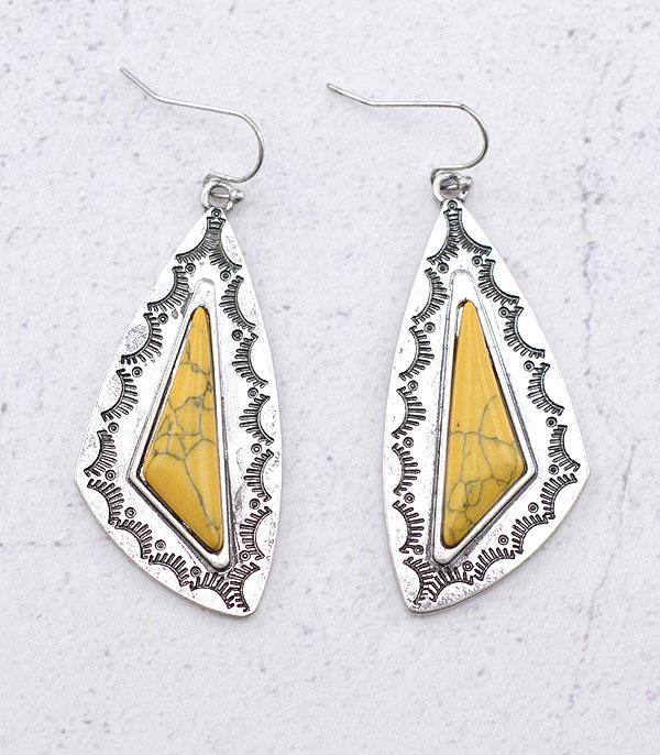 EARRINGS :: WESTERN HOOK EARRINGS :: Wholesale Western Semi Stone Earrings