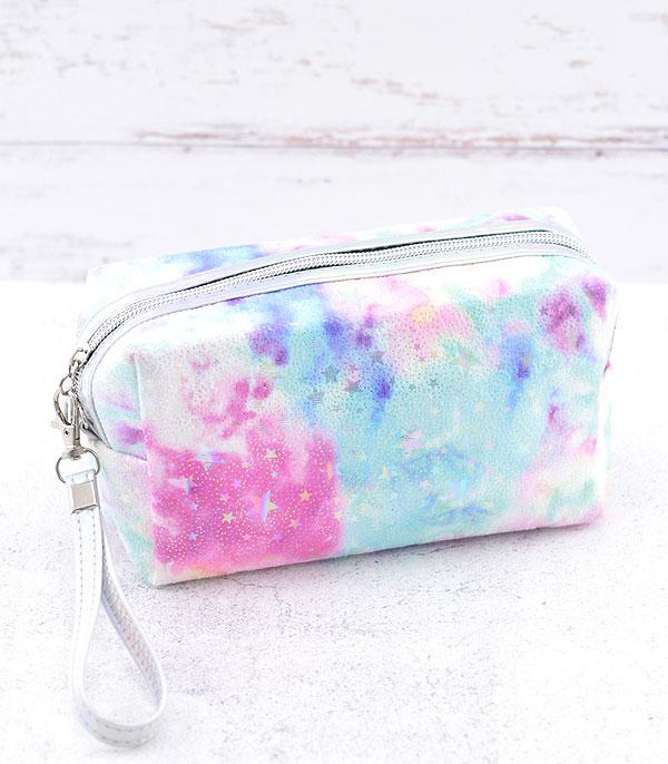 HANDBAGS :: WALLETS | SMALL ACCESSORIES :: Wholesale Tie Dye Print Cosmetic Bag