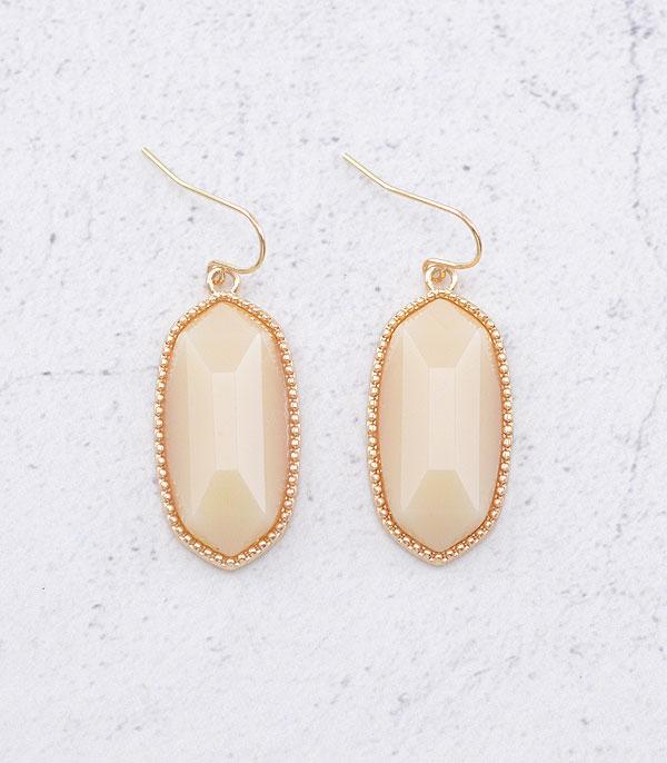 EARRINGS :: TRENDY EARRINGS :: Wholesale Oval Shape Resin Dangle Earrings