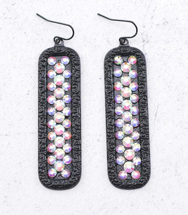 EARRINGS :: TRENDY EARRINGS :: Wholesale Rhinestone Drop Earrings