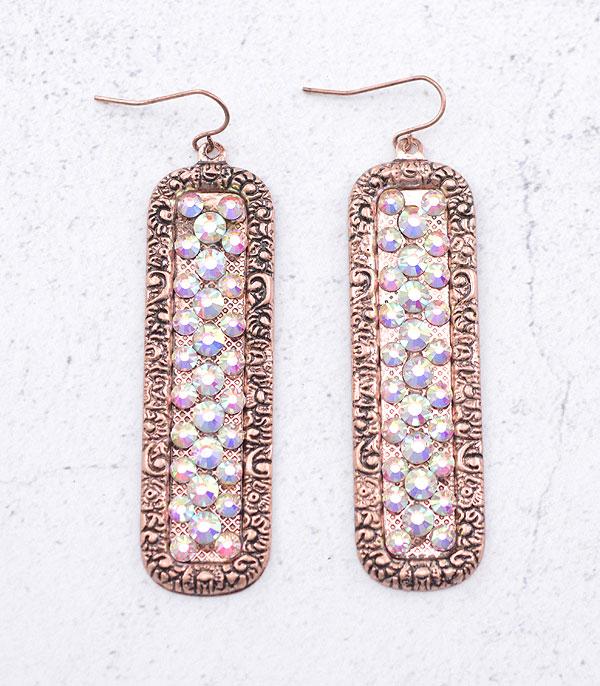 EARRINGS :: TRENDY EARRINGS :: Wholesale Rhinestone Drop Earrings