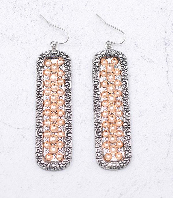 EARRINGS :: TRENDY EARRINGS :: Wholesale Rhinestone Drop Earrings