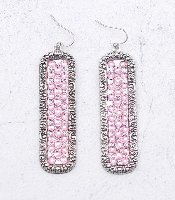 EARRINGS :: TRENDY EARRINGS :: Wholesale Rhinestone Drop Earrings