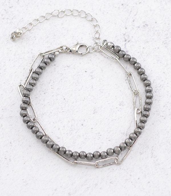 New Arrival :: Wholesale Western Chain Navajo Bead Bracelet