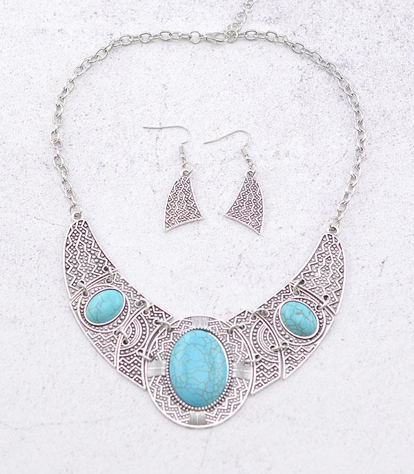 NECKLACES :: WESTERN TREND :: Wholesale Western Semi Stone Necklace Set