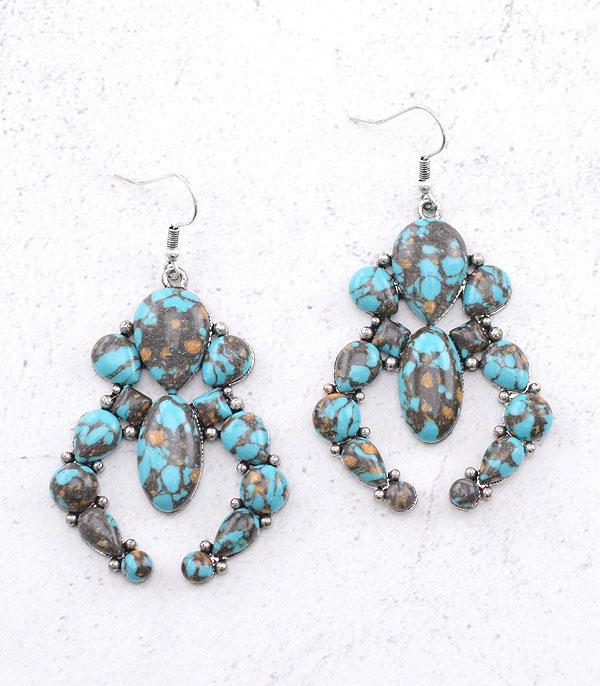 EARRINGS :: WESTERN HOOK EARRINGS :: Wholesale Western Squash Blossom Earrings