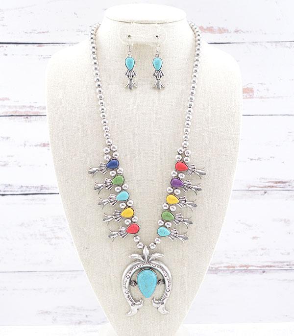 NECKLACES :: WESTERN SQUASH BLOSSOM NECKLACES :: Wholesale Western Squash Blossom Necklace Set