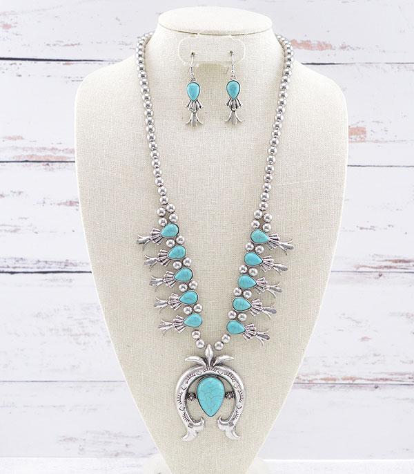 NECKLACES :: WESTERN SQUASH BLOSSOM NECKLACES :: Wholesale Western Squash Blossom Necklace Set