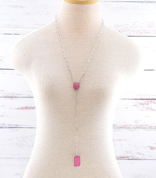 NECKLACES :: TRENDY :: Wholesale Western Semi Stone Lariat Necklace