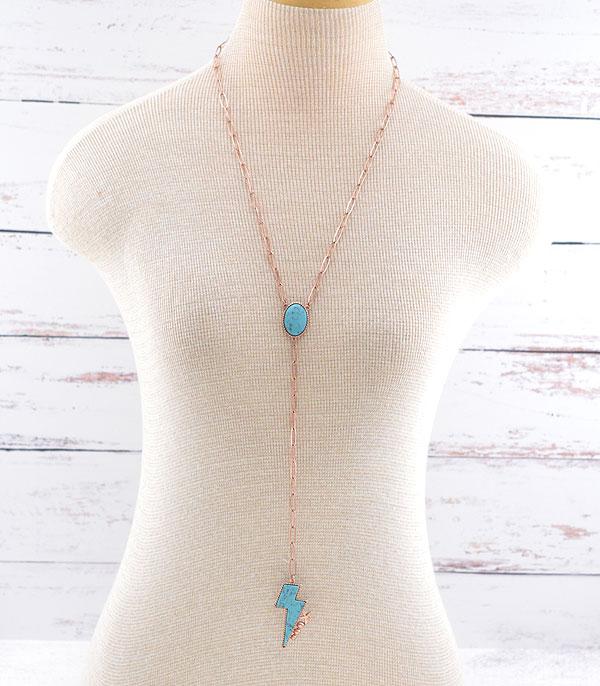 NECKLACES :: TRENDY :: Wholesale Western Turquoise Lariat Necklace