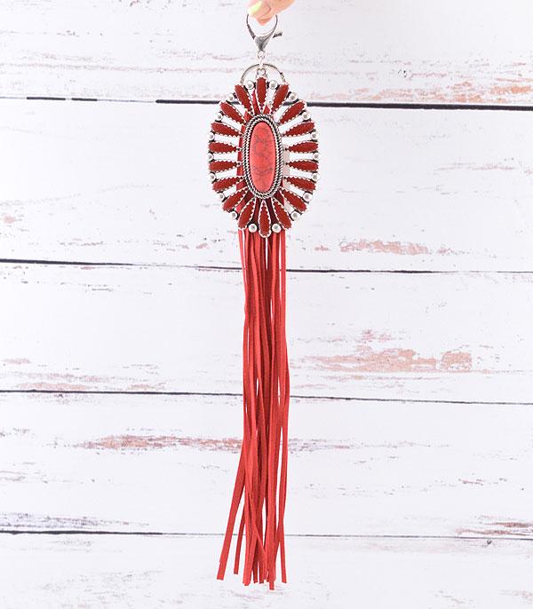 <font color=BLUE>WATCH BAND/ GIFT ITEMS</font> :: KEYCHAINS :: Wholesale Western Concho Fringe Charm Keychain