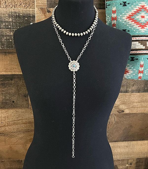 NECKLACES :: TRENDY :: Wholesale Western Concho Navajo Lariat Necklace