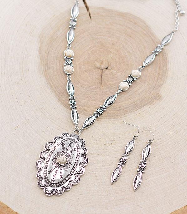 NECKLACES :: WESTERN TREND :: Wholesale Western Concho Pendant Necklace Set