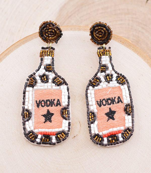 EARRINGS :: TRENDY EARRINGS :: Wholesale Seed Beaded Vodka Earrings