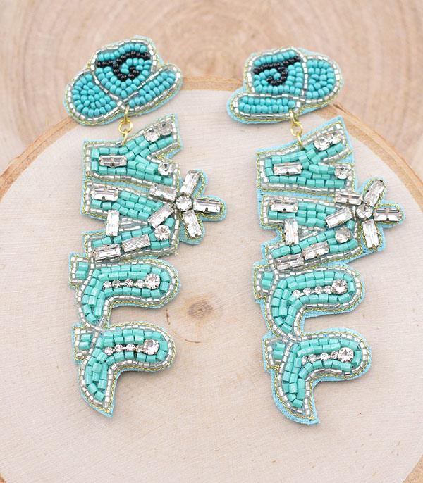 EARRINGS :: TRENDY EARRINGS :: Wholesale Seed Bead Yall Earrings