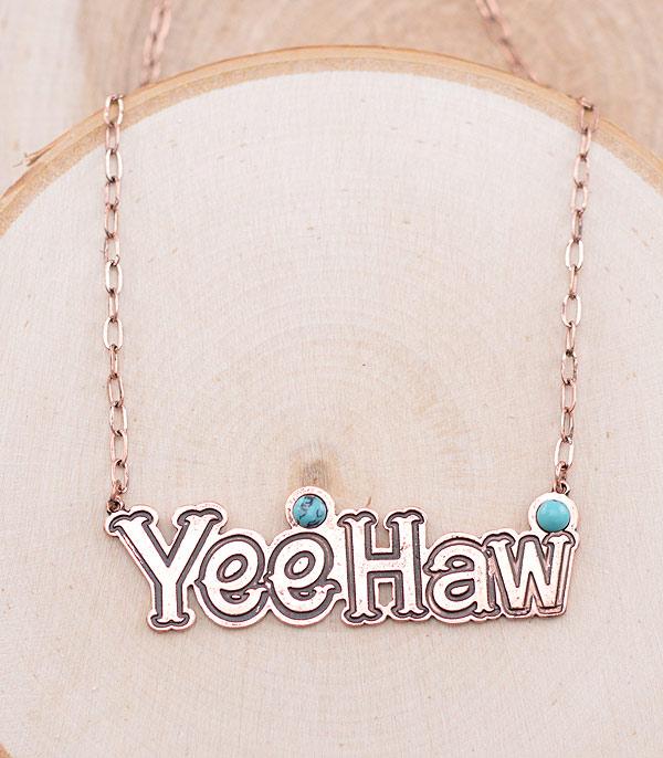 NECKLACES :: CHAIN WITH PENDANT :: Wholesale Western Yeehaw Letter Necklace