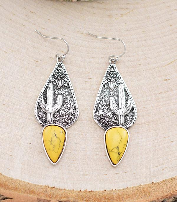 EARRINGS :: WESTERN HOOK EARRINGS :: Wholesale Western Cactus Dangle Earrings