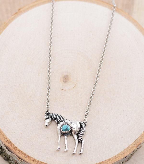 NECKLACES :: CHAIN WITH PENDANT :: Wholesale Western Horse Pendant Necklace