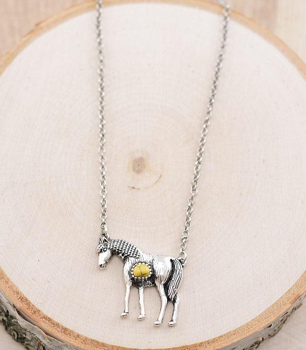 NECKLACES :: CHAIN WITH PENDANT :: Wholesale Western Horse Pendant Necklace