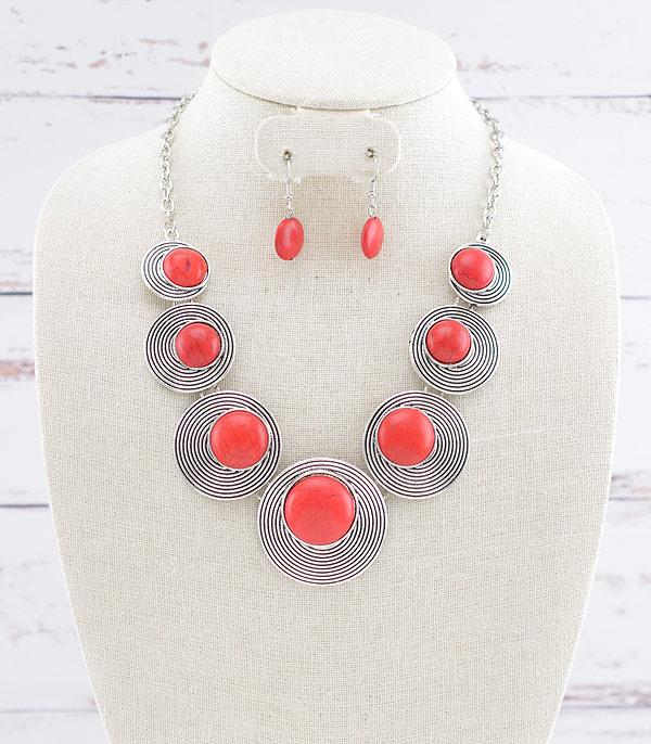 NECKLACES :: WESTERN TREND :: Wholesale Western Semi Stone Collar Necklace Set