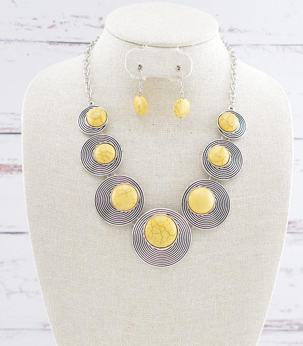 NECKLACES :: WESTERN TREND :: Wholesale Western Semi Stone Collar Necklace Set