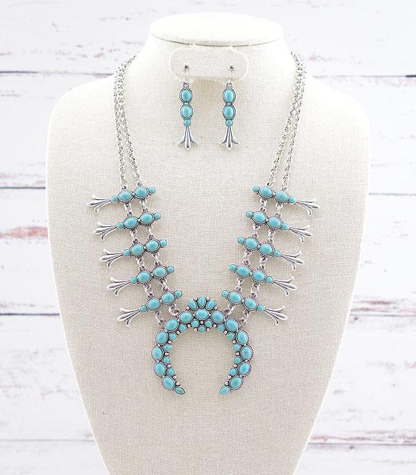 NECKLACES :: WESTERN SQUASH BLOSSOM NECKLACES :: Wholesale Tipi Western Squash Blossom Necklace Set