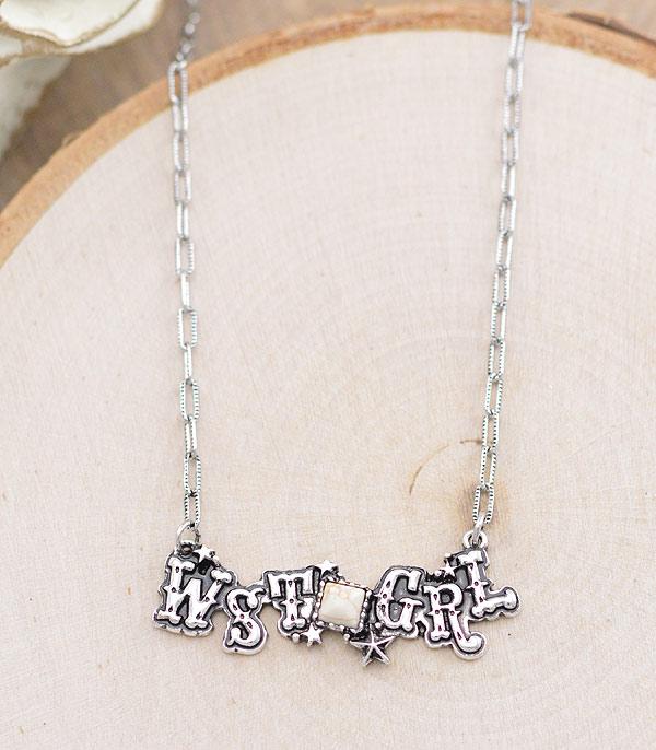 <font color=black>SALE ITEMS</font> :: JEWELRY :: Necklaces :: Wholesale Western Cowgirl Letter Necklace