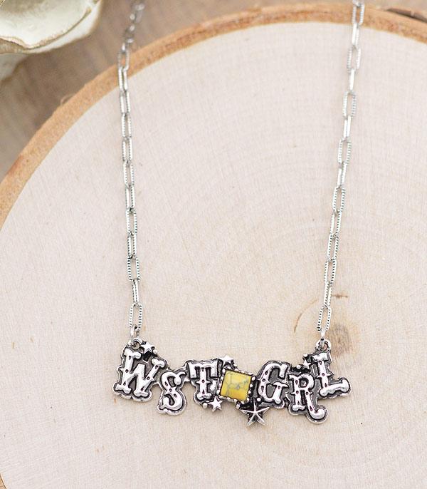 NECKLACES :: CHAIN WITH PENDANT :: Wholesale Western Cowgirl Letter Necklace