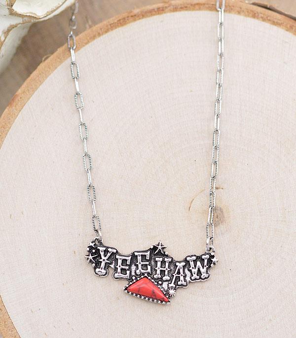 NECKLACES :: CHAIN WITH PENDANT :: Wholesale Western Yeehaw Letter Necklace