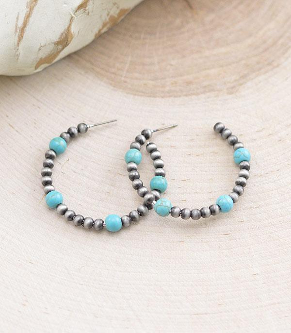 New Arrival :: Wholesale Western Navajo Pearl Bead Hoop Earrings