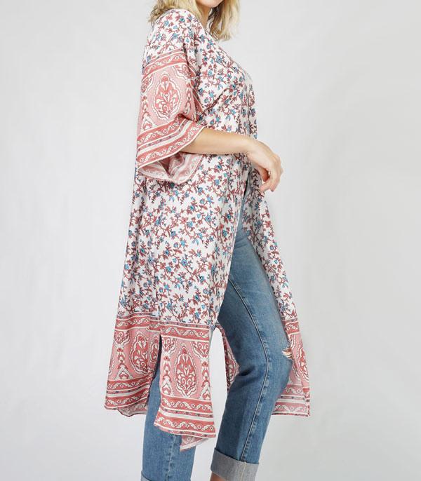 KIMONO I SCARVES :: KIMONO / PONCHO :: Wholesale Paisley Boho Print Kimono