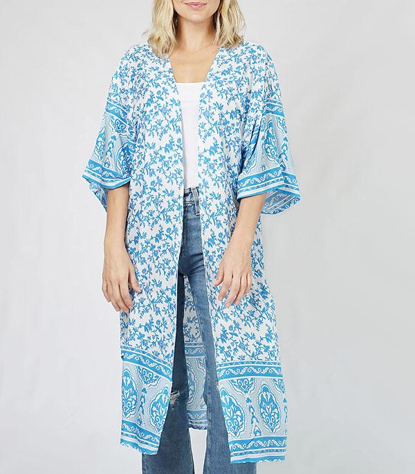 KIMONO I SCARVES :: KIMONO / PONCHO :: Wholesale Spring Flower Paisley Kimono