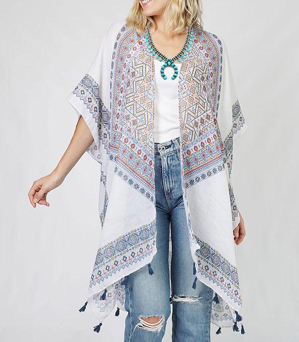 KIMONO I SCARVES :: KIMONO / PONCHO :: Wholesale Paisley Boho Print Kimono