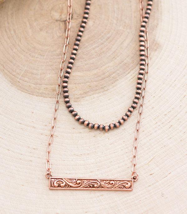 New Arrival :: Wholesale Western Scroll Bar Necklace