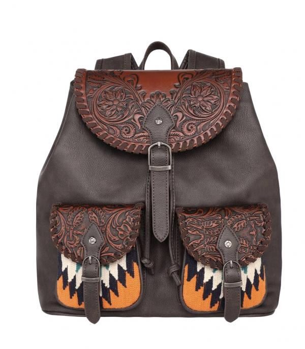 HANDBAGS :: BACKPACK l SLING BAG :: Wholesale Montana West Tooled Aztec Backpack