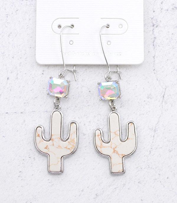 EARRINGS :: WESTERN HOOK EARRINGS :: Wholesale Western Cactus Dangle Earrings