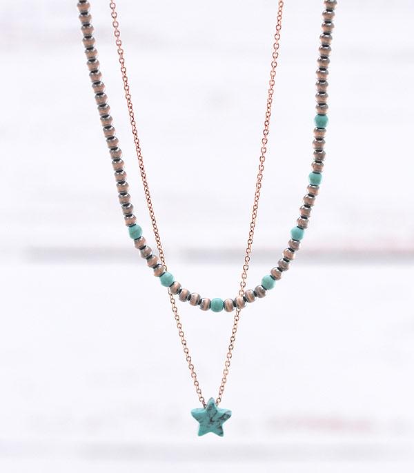 NECKLACES :: TRENDY :: Wholesale Turquoise Star Navajo Necklace