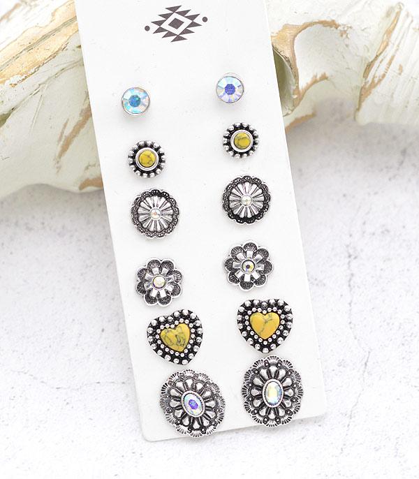 EARRINGS :: POST EARRINGS :: Wholesale Western Stud Earrings Set