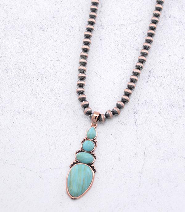 NECKLACES :: WESTERN TREND :: Wholesale Western Turquoise Semi Stone Necklace