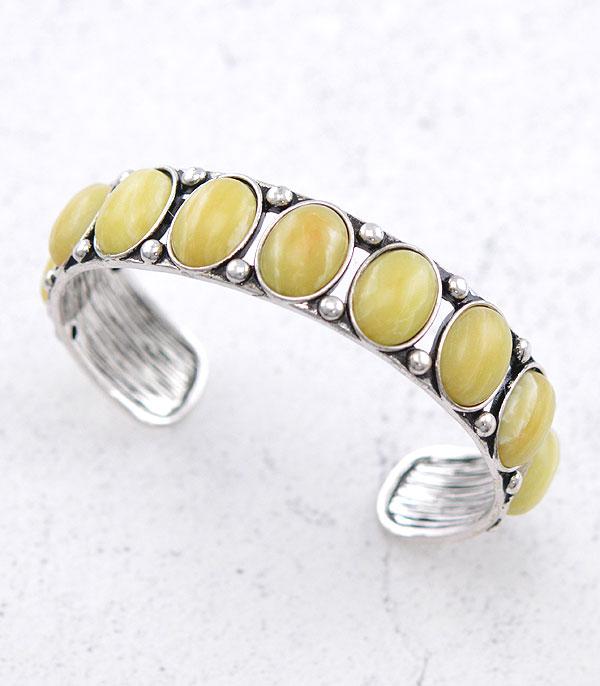 BRACELETS :: CUFF I BANGLE :: Wholesale Western Semi Stone Cuff Bracelet