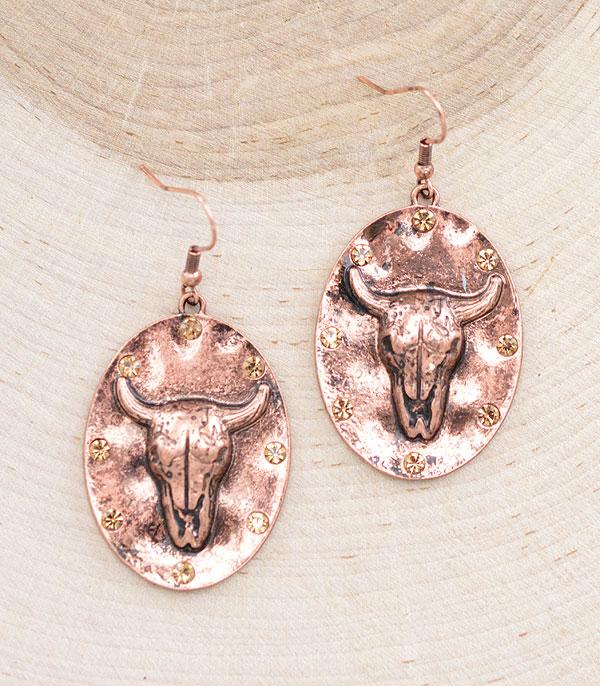 EARRINGS :: WESTERN HOOK EARRINGS :: Wholesale Western Steer Head Earrings