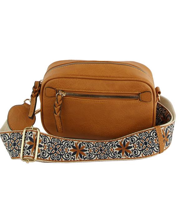 Guitar Strap Fashion Crossbody Bag Brown